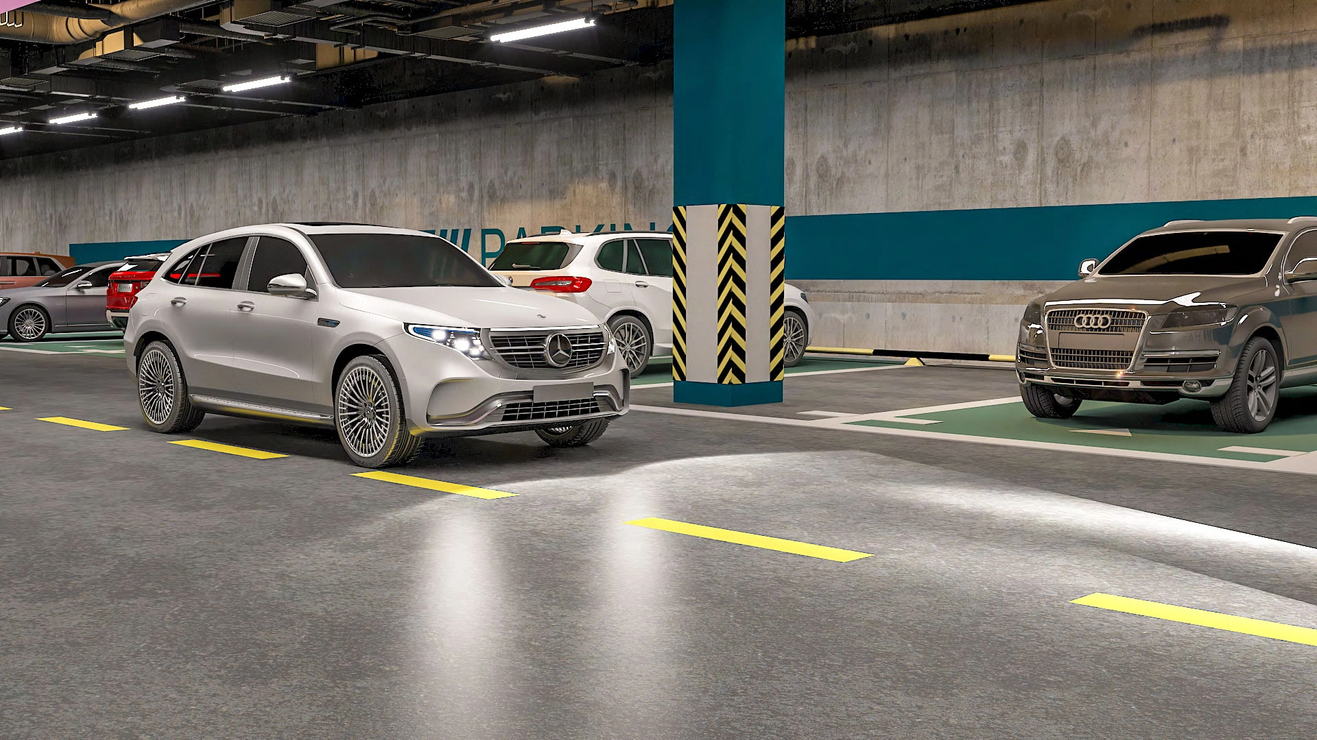 მიწისქვეშა პარკინგი 55 მანქანაზე